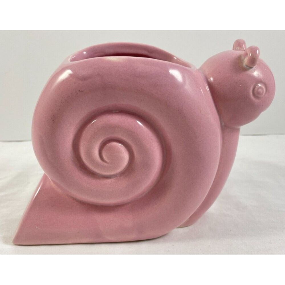 Red Wing Pottery Snail Planter Pink Vintage Rare